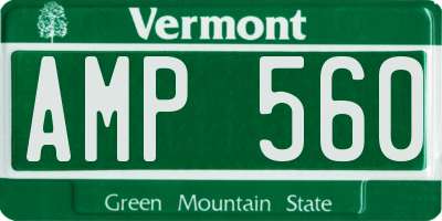 VT license plate AMP560