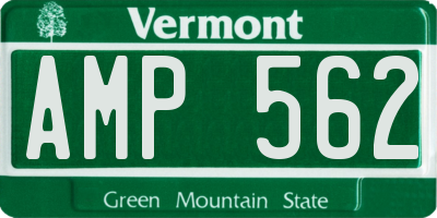 VT license plate AMP562