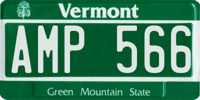 VT license plate AMP566