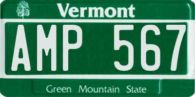VT license plate AMP567