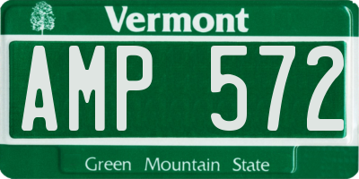 VT license plate AMP572