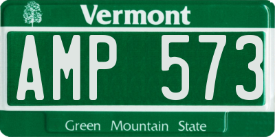 VT license plate AMP573