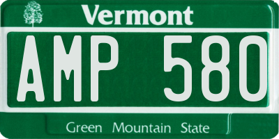 VT license plate AMP580