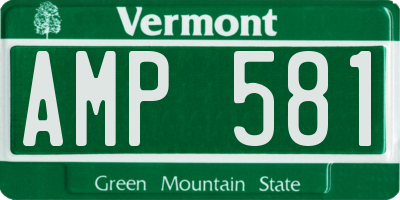 VT license plate AMP581