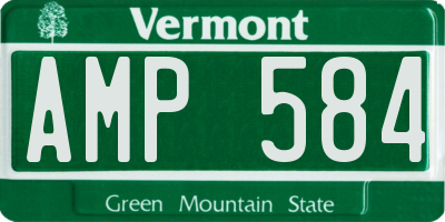 VT license plate AMP584