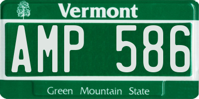 VT license plate AMP586