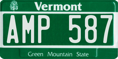 VT license plate AMP587