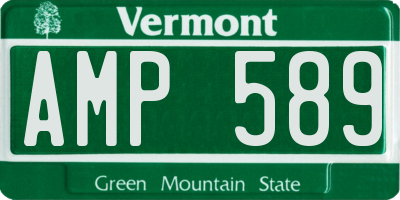 VT license plate AMP589