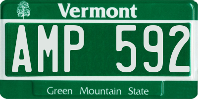 VT license plate AMP592