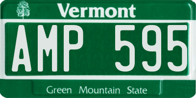 VT license plate AMP595