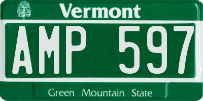 VT license plate AMP597