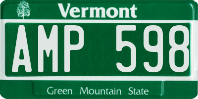 VT license plate AMP598