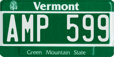 VT license plate AMP599