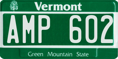 VT license plate AMP602