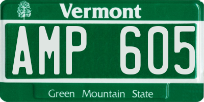 VT license plate AMP605
