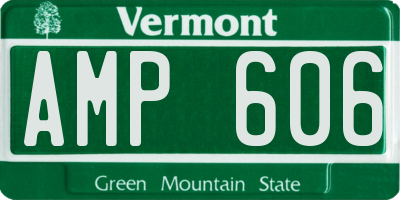 VT license plate AMP606