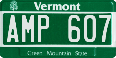 VT license plate AMP607