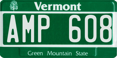 VT license plate AMP608