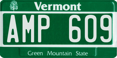 VT license plate AMP609