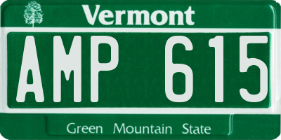VT license plate AMP615