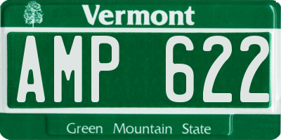 VT license plate AMP622