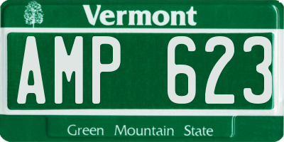 VT license plate AMP623