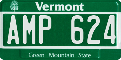 VT license plate AMP624