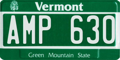VT license plate AMP630