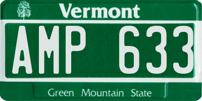 VT license plate AMP633