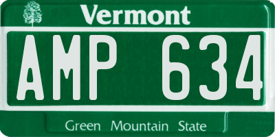VT license plate AMP634