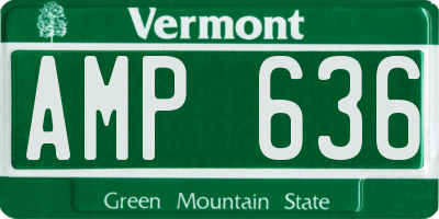 VT license plate AMP636