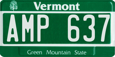 VT license plate AMP637