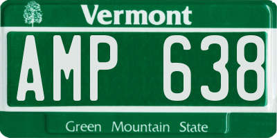 VT license plate AMP638