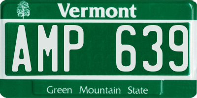 VT license plate AMP639