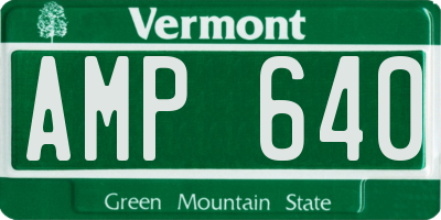 VT license plate AMP640