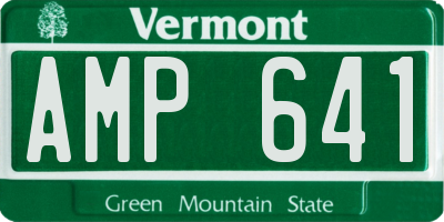 VT license plate AMP641