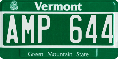 VT license plate AMP644
