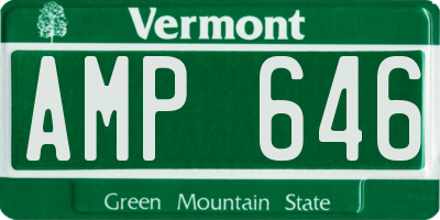 VT license plate AMP646