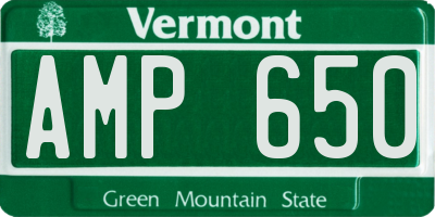 VT license plate AMP650