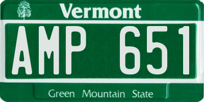 VT license plate AMP651