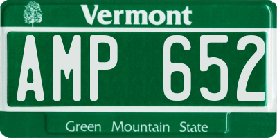 VT license plate AMP652