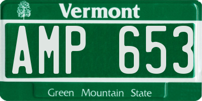 VT license plate AMP653