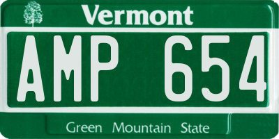VT license plate AMP654
