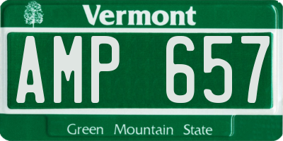 VT license plate AMP657