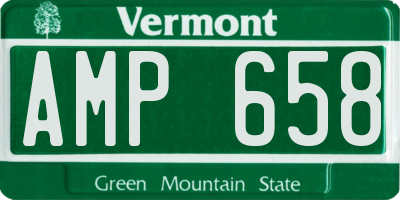 VT license plate AMP658