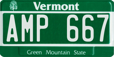 VT license plate AMP667