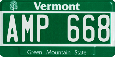 VT license plate AMP668