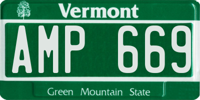 VT license plate AMP669
