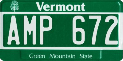 VT license plate AMP672