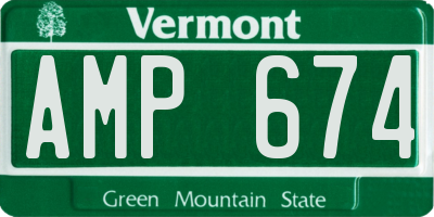 VT license plate AMP674